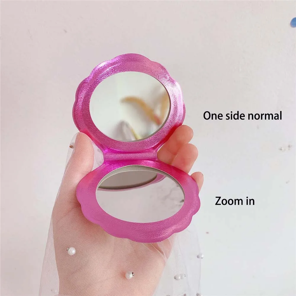 

Vanity mirror fantasy laser color girl heart BLING shell fairy mirror portable double-sided makeup accessories