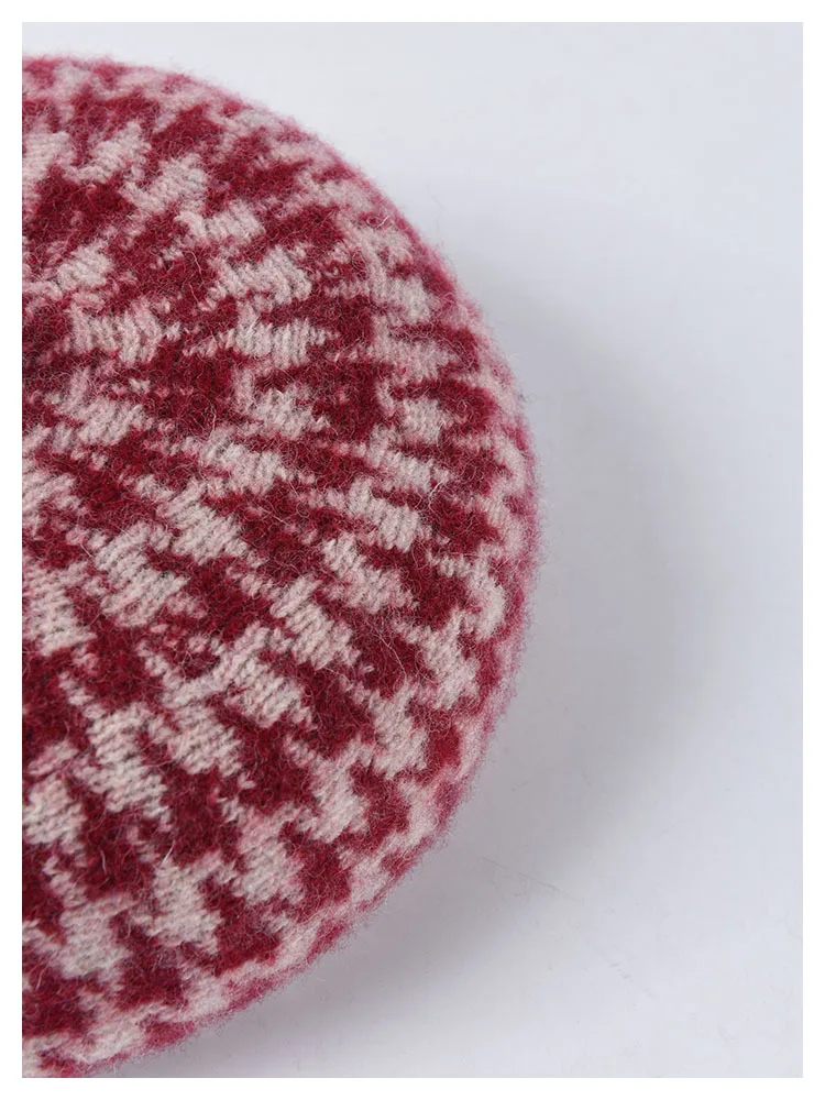 USPOP новые модные шерстяные береты толстые гусиные лапки берет клетчатые мягкие зимние шерстяные шапки шапка художника