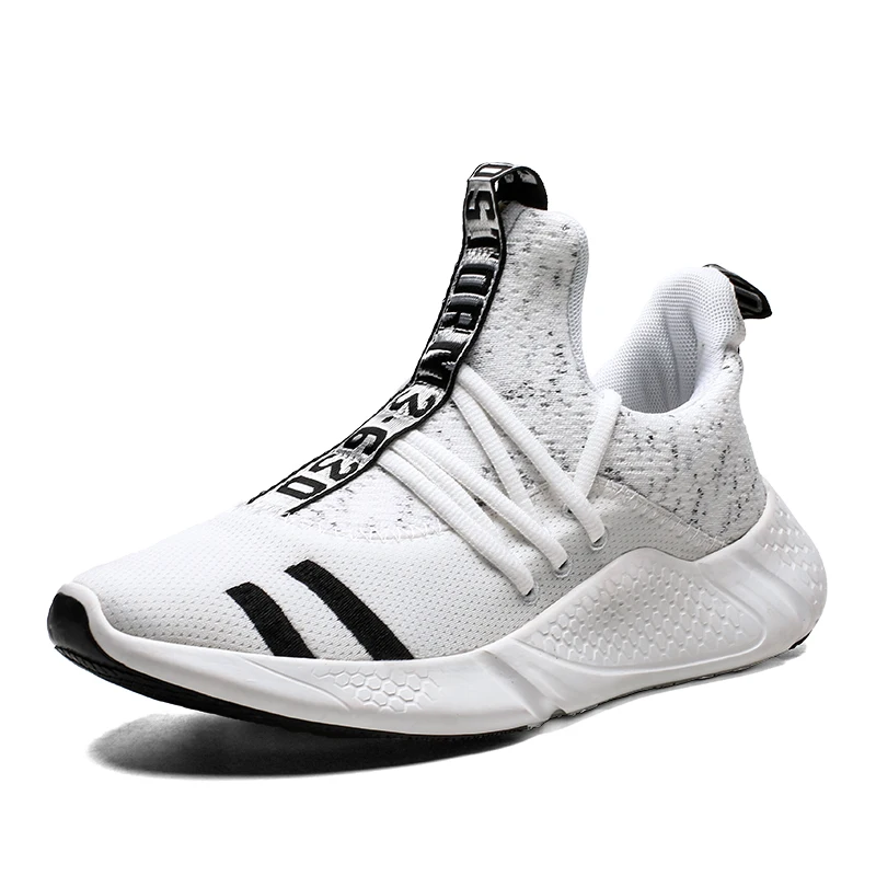 Новинка, мужские кроссовки для бега с амортизацией, дышащая легкая удобная обувь, уличные спортивные кроссовки для прогулок - Цвет: white-1