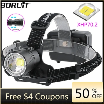 

XHP70.2 LED Headlamp 3-Mode Zoom Headlight 5000LM High Power Flashlight 18650 Rechargeable Camping Hunting Head Torch