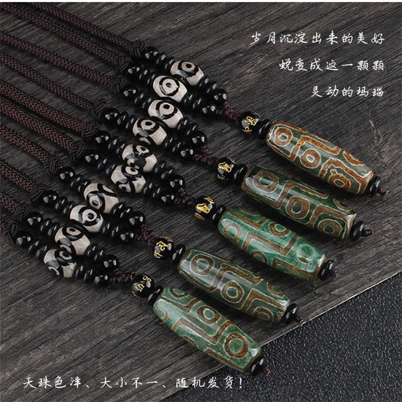 Nine-Eye-Tibet-Dzi-Pendant-Drop-Choker-Nacklace-Natural-Stone-Materials-Fashionable-Style-Tibet-Heaven-Bead (2)