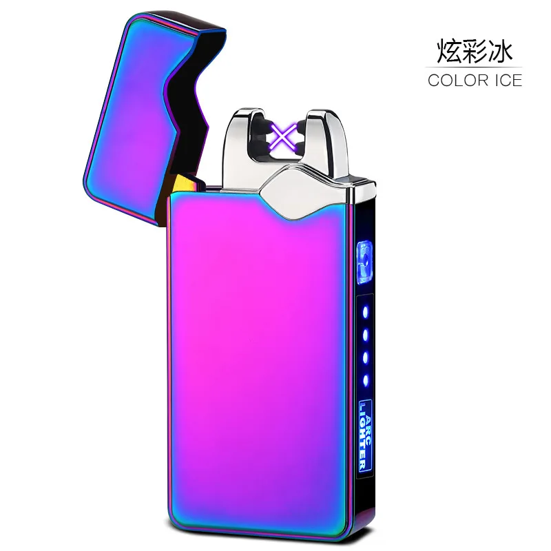 

Charging 315 double arc cigarette lighter power display DHJ keys play pulse custom usb lighter side