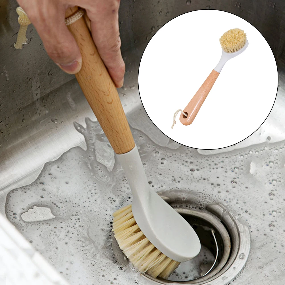 Scrubber инструменты, щетка для чистки чаши, деревянная ручка, тарелка, подвесная, антипригарная, кухонная сковорода для мытья, горшок, Портативная Домашняя посуда
