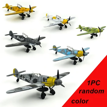

6 Colors 1/48 4d Assemble military Model Toys building sets airplane BF-109 Fighter Diecast War-II plane