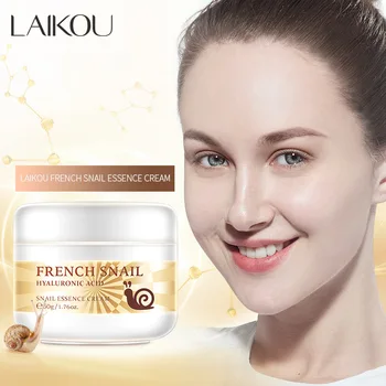 50g LAIKOU French Snail Hydrate Hyaluronic Acid Face Cream Moisturizing Nourish Face Cream ​Refreshing Rough Skin Facial Cream