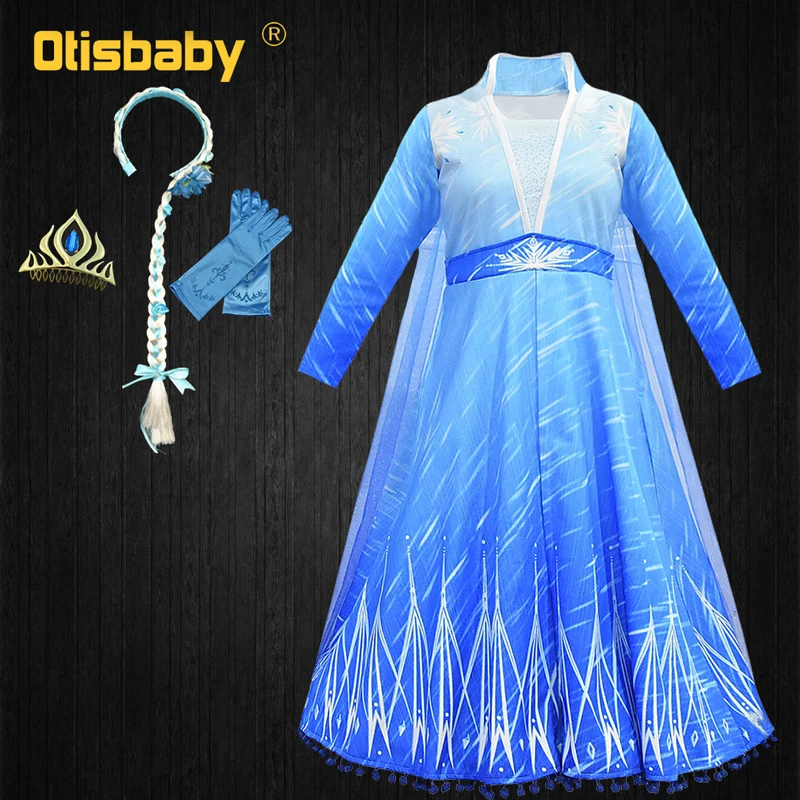 Elsa Elsa 2, Рождественская Одежда для младенцев; платье Эльзы и Анны для девочек Снежная Королева; Детский костюм на Хеллоуин, костюм для принцессы с изображением принцессы Эльзы детское платье для девочек - Цвет: Elsa