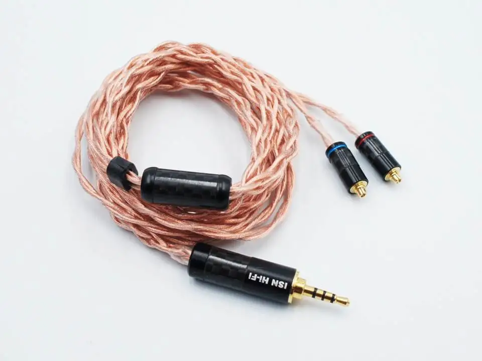 ISN аудио C4 4 акции 63 ядра один Кристалл Медь HiFi аудиофильский IEM кабель - Цвет: MMCX 2.5mm