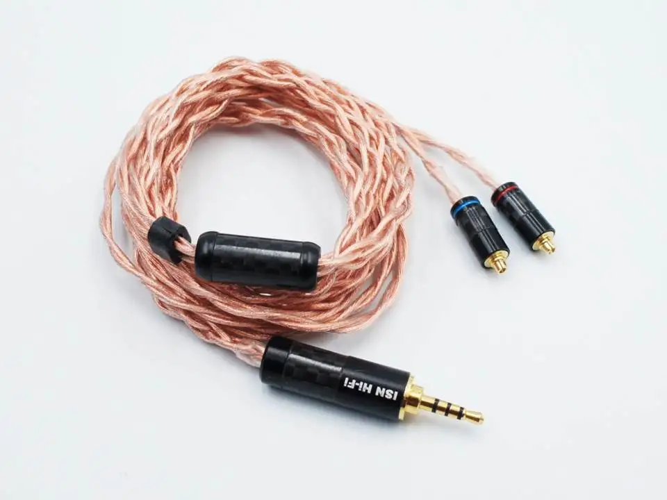 MMCX 2.5mm ISN аудио C4 4 акции 63 ядра один Кристалл Медь HiFi аудиофильский IEM кабель - Цвет: MMCX 2.5mm