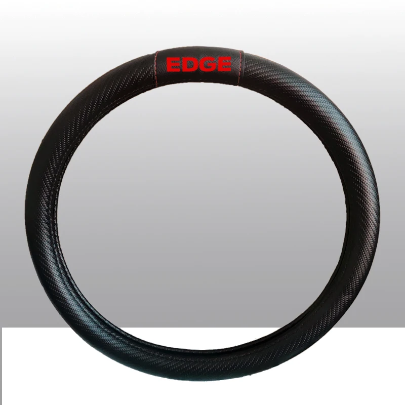 38cm Car Steering Wheel Carbon Fiber Leather Cover The Steering-wheel Fashion Non-slip Auto Car Styling for Ford EDGE