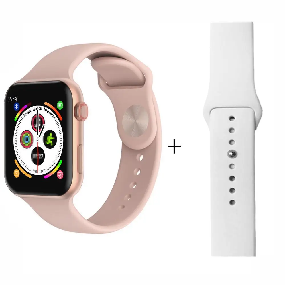 Смарт-часы Для мужчин сердечного ритма Iwo 8 44 мм браслета может быть изменен Для женщин часы SmartWatch Iwo 8 Plus для Apple IOS Android PK F10 P68 W34 - Цвет: pink add w