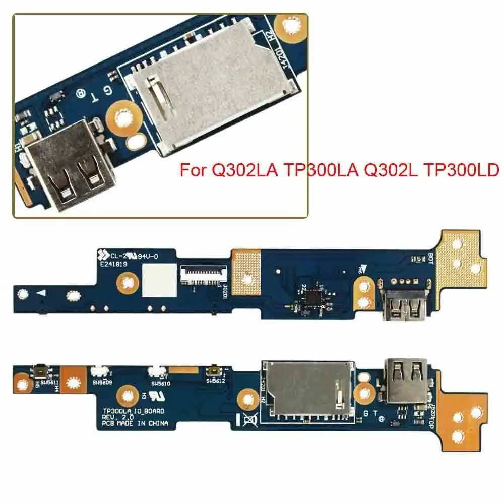 para Asus Q302l Q302la Tp300la Tp300ld Botão de Energia Usb sd io Placa 60nb05y0-io2010 60nb05y0-io1070
