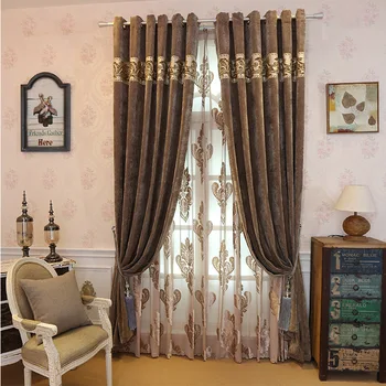 

Fine European Double-sided Imitation Cashmere High Shading Curtains for Living Dining Room Bedroom.
