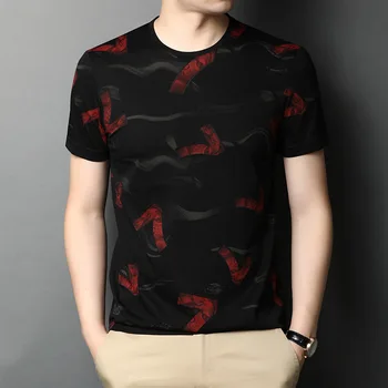 

Men's short-sleeved T-shirt 2020 summer new men's trend casual Korean round neck printed short-sleeved t-shirt