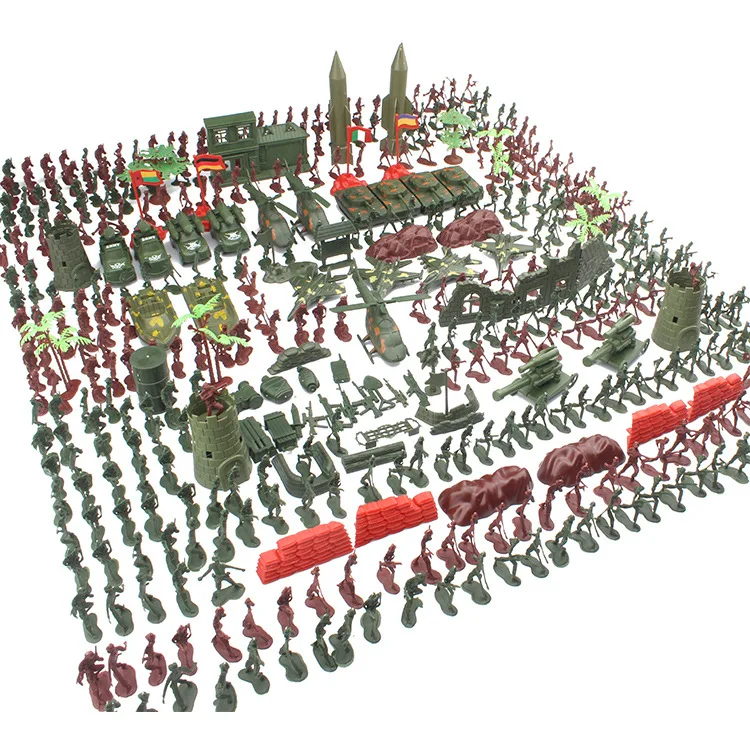 

4cm xiao bing ren Set 519 Pieces Children Military War Scene Toy Sand Table Model