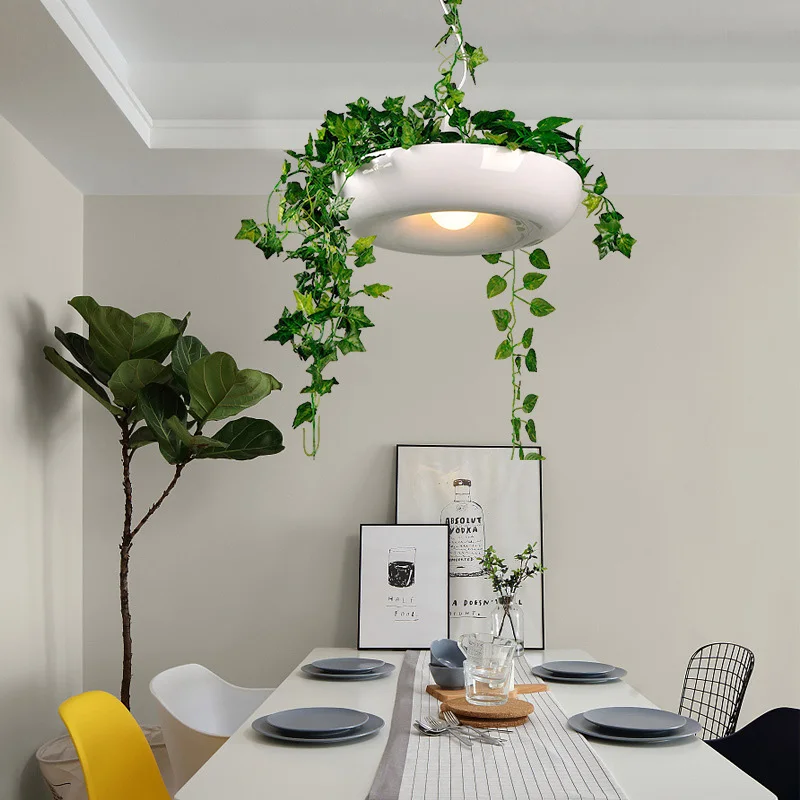 

Nordic Plant Pendant Lights DIY Sky garden Led Lamp Flower Pot Hanging Lamp Dining Room Restaurant Lighting Fixtures Home Decor