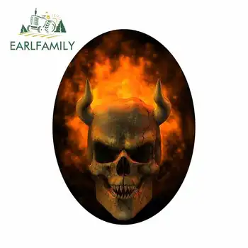 

EARLFAMILY 13cm x 11.3cm For Flaming Demon Personality Creative Stickers Car Accessories Vinyl Car Sticker Graffiti Stickers
