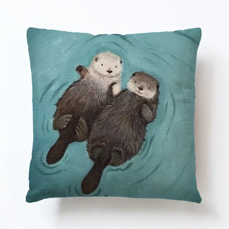 

Hugging pillowcase cartoon small animal pattern cushion lumbar pillow car office backrest living room bedroom decorative cushion