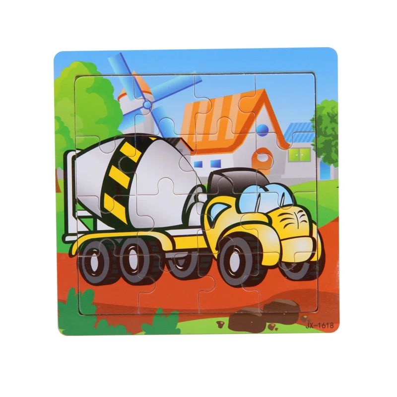 

Wooden Puzzle Cartoon Cement trucks Toys Educational Developmental Baby Training Toys For Kid Animal Puzzles Jigsaw Puzzle MP152