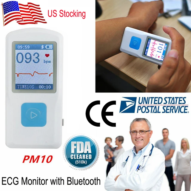 Électrocardiographe portable, ECG, Écran couleur, PM10