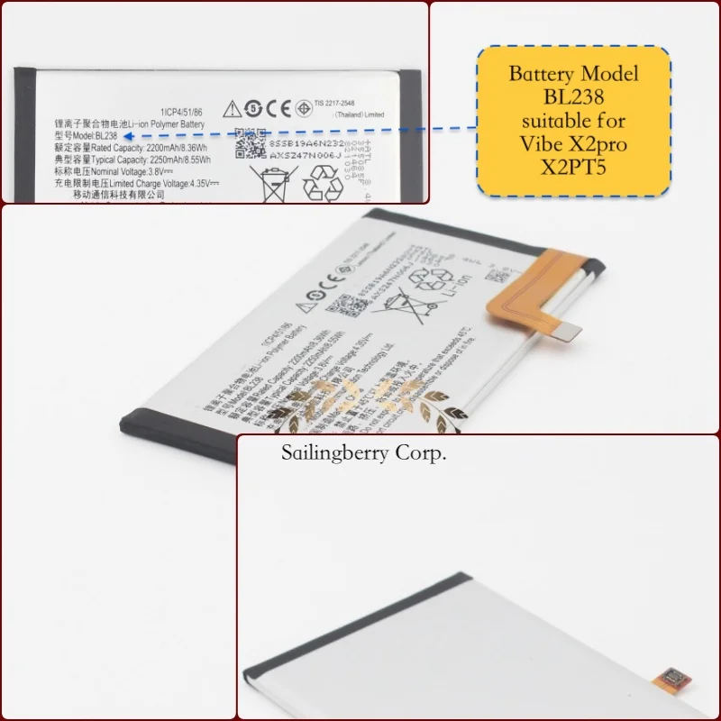 Аккумулятор подходит для lenovo-mobile Vibe X2pro/X2PT5 с аккумулятором модель BL238