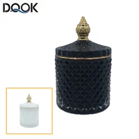 Art Luxury Glass Storage Jar Aromatherapy Bottle with Lid Minimalist Household Cotton Swab Jewelry Storage Box 1