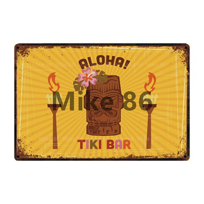 [Mike86] Добро пожаловать в TIKI BAR ALOHA летний лагерь металлический знак оловянный плакат домашний Декор Бар настенная живопись 20*30 см размер DD-16 - Цвет: y-2528