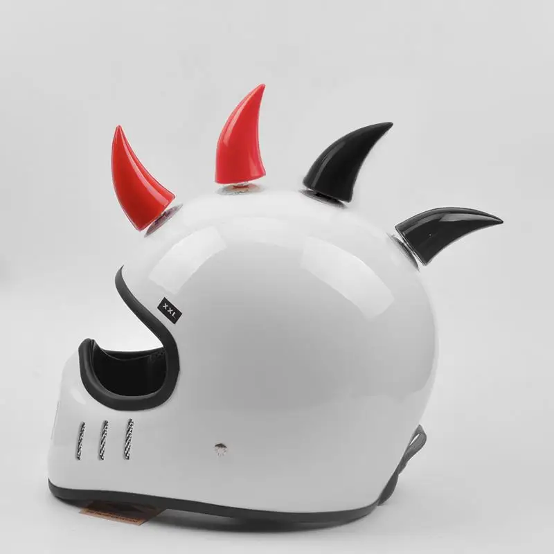 Милый силиконовый шлем для мотокросса с полным лицом, украшение для дорожного шлема, автомобильный мотоциклетный шлем, дьявол, рог, автомобильные аксессуары, присоска