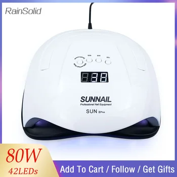 

SUN X Plus 80W UV lamp LED nail lamp for Manicure Pedicure Nail dryer for all gel polish LCD Smart Timing Automatic Sensor