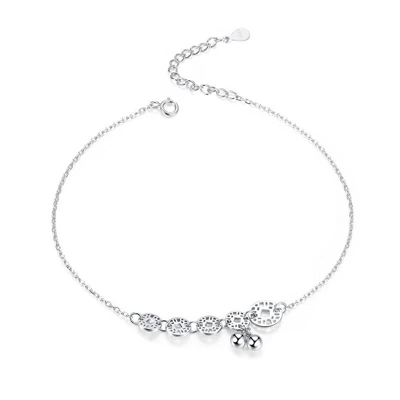 FIT006 WOSTU, простой стиль, босоножки, браслет на ногу, цепочка, 925 пробы, серебро, браслет на ногу, украшенный бисером, ювелирные изделия для женщин, браслеты на ногу, подарки, FIT002 - Окраска металла: FIT006
