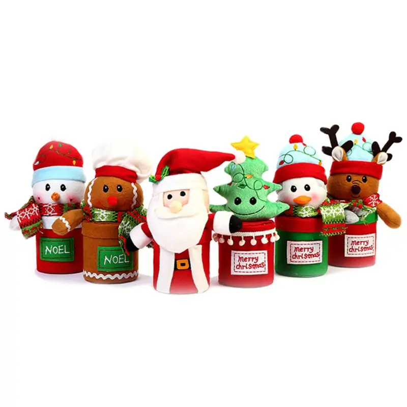 

Merry Christmas Santa Claus Snowman Elk Candy Jar Gift Box Christmas Party Festive Gift Candy Box Xmas Can For Party Decoration