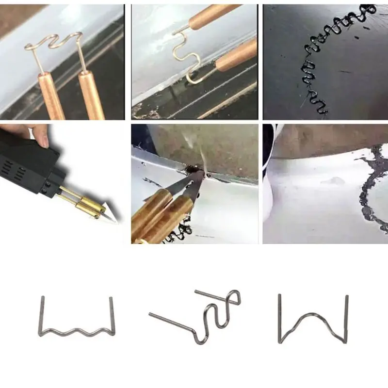 

High Quality 100 Pcs/Set Precut 0.6mm Wave Flat Hot Staples For Plastic Stapler Repair Welder