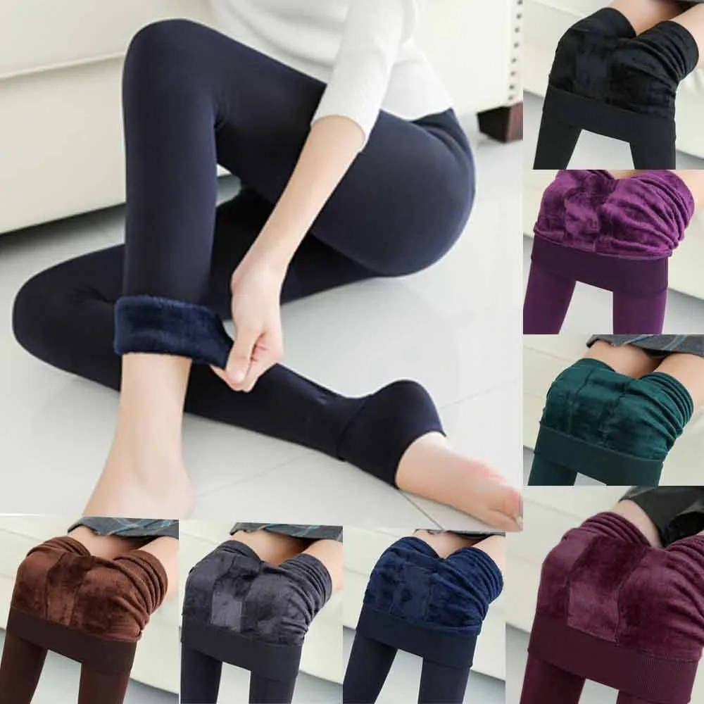 

Leggings For Women Winter Warm Plush Cashmere Leggings Casual Thick Leggings High Waist Elastic Slim Fitness Gym Legging #5$