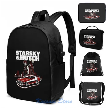 

Funny Graphic print Starsky & Hutch USB Charge Backpack men School bags Women bag Travel laptop bag