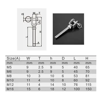 

Marine Hardware 304 Stainless Steel Jaw Open Bolt Nut Turnbuckle Rigging Screw Rowing Boats Rope Cable Length Tension Adjust