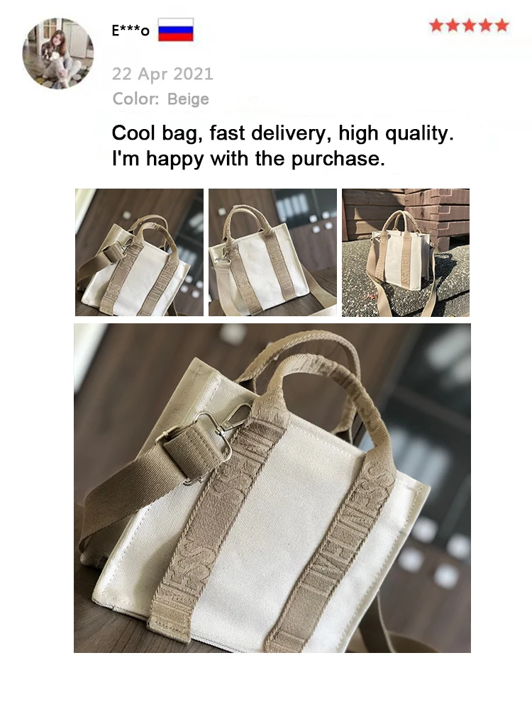 Brands Canvas Tote Women Handbags Casual Letter Crossbody Bags for Women Designer Canvas Shoulder Bag Small Women's Bag 2022 New