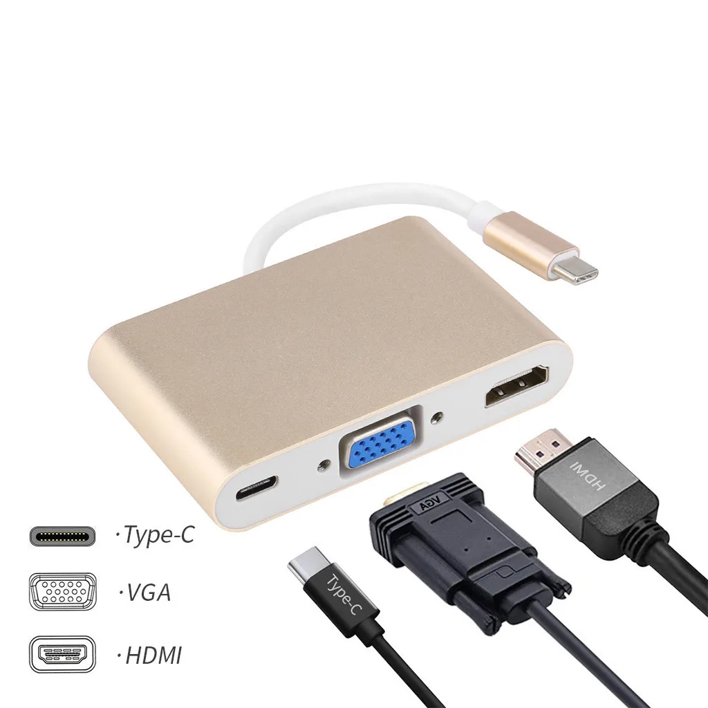 Ouhaobin USB C к HDMI VGA адаптер USB 3,0 видео 5 в 1 порт конвертер адаптер для планшета для компьютера