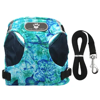 

Dog Harness Pet Adjustable Reflective Vest Offload Walking Lead Leash for Puppy Polyester Mesh Harness for Small Medium Dog Cat