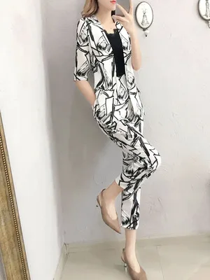 Vrouwen zomer Ретро pak vro nieuwe Koreaanse mode темперамент jasje tweedelige herfst vrouwen Slim fit wilde voorjaar