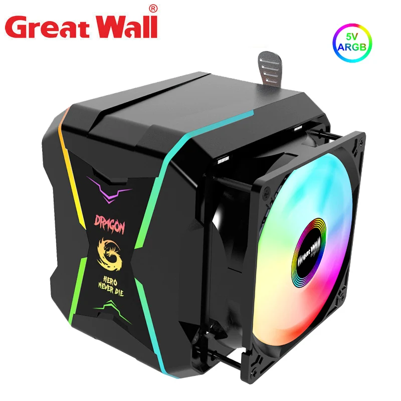 Great Wall CPU Cooler RGB 4 Pipes 90mm Dual Fans Radiator for Intel LGA 1150 1151 1155 1156 LGA 775 AMD AM4 AM3 FM2 CPU Cooling|Fans & Cooling| - AliExpress