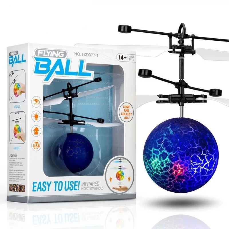 Blue Ball Игрушки для малышей, Индукционная летающая тарелка, четырехосевое Индукционное транспортное средство, подвесной БПЛА, ручной бросок, самолет, UVA мигающий светодиодный, игрушки НЛО - Цвет: Blue Ball