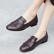 EshtonShero Для женщин женские туфли на плоской подошве из натуральной замши, на плоской подошве, с бахромой; Модные слипоны; женские свадебные туфли-лодочки размеры 3–8