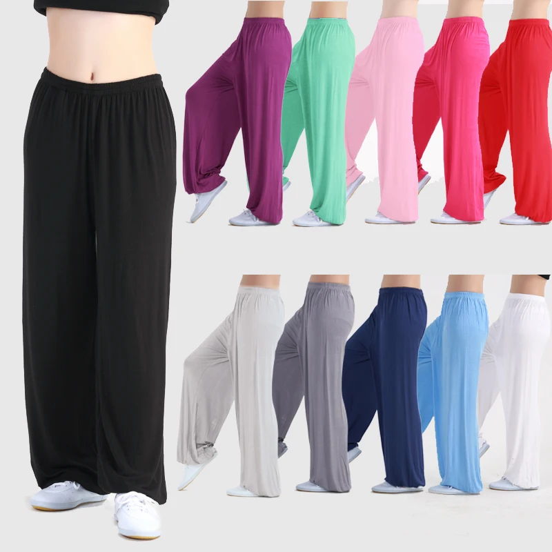 Modal Tai Chi Pants Bloomers Martial Arts Kung Fu Yoga Trousers 10 Colors