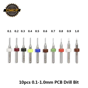 

Free Shipping 10 Pcs 0.1mm-1.0mm Import Carbide PCB Drill Bits Print Circuit Board Mini CNC Drilling Bit Set Woodworking Tools