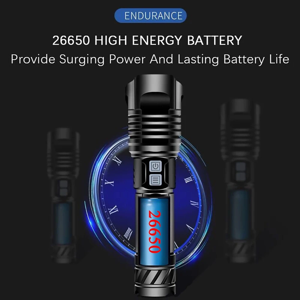 600000LM Новый Xhp100 мощный светодиодный светильник фонарь Xhp90 тактический флэш Usb