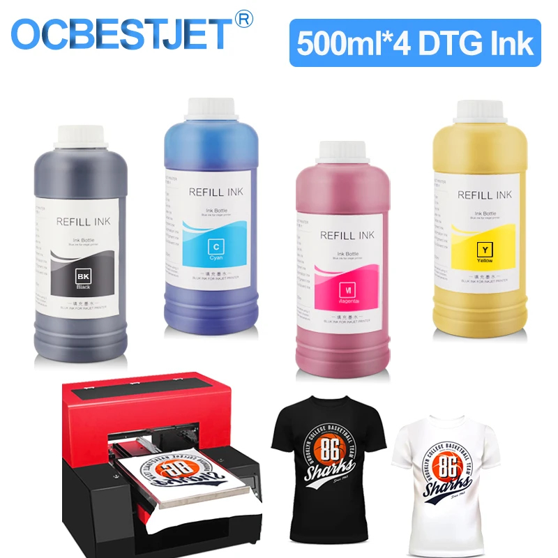 Текстильные чернила 500 мл * 4 для Epson 1390 1400 1430 R1900 R2000 R3000 DX5 DX6 DX7 DX10 печатающая головка