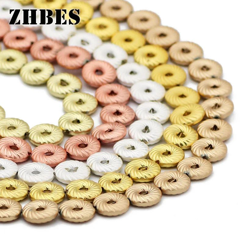 Круглые бусины ZHBES из гематита 10 мм форма для пончиков самостоятельного