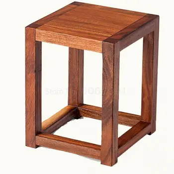 

Walnut Solid Wood Small Square Stool Small Bench Nordic Wind Sofa Tea Table Stool Simple Household Flower Rack For Shoes Mortise