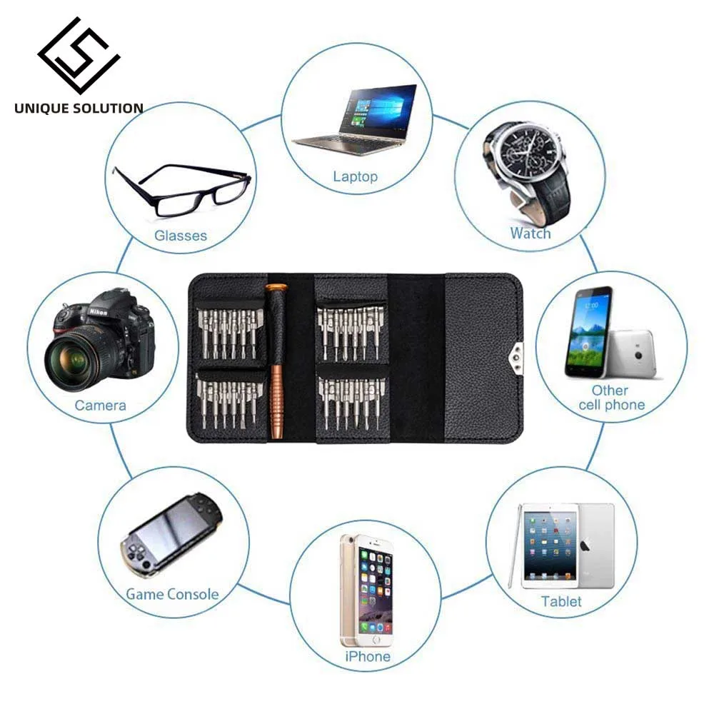 Leather Case 25 In 1 Torx Screwdriver Set Mobile Phone Repair Tool Kit Multitool Hand Tools For Iphone Watch Tablet PC 2018 New 4.86