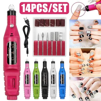 

Professional Electric Nail Drill Machine Kit Manicure Machine Nail Art Pedicure Nail Sander Polisher Tools with Grinding Heads