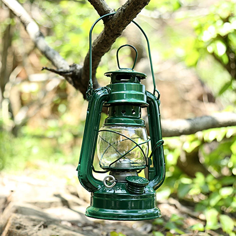 Retro Oil Lantern Kerosene Mediterranean Style Hurricane Light Camping Lamp